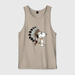 Майка мужская хлопок Snoopy, цвет: миндальный