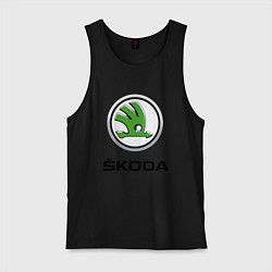 Майка мужская хлопок SKODA, цвет: черный