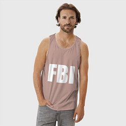 Майка мужская хлопок FBI, цвет: пыльно-розовый — фото 2