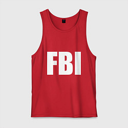 Майка мужская хлопок FBI, цвет: красный