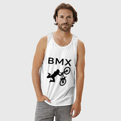 Майка мужская хлопок Велоспорт BMX Z, цвет: белый — фото 2