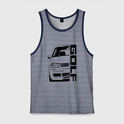 Майка мужская хлопок Volkswagen Golf Z, цвет: синяя тельняшка