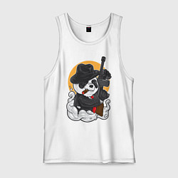 Майка мужская хлопок Panda Gangster, цвет: белый