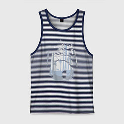 Майка мужская хлопок The Last Of Us PART 2, цвет: синяя тельняшка