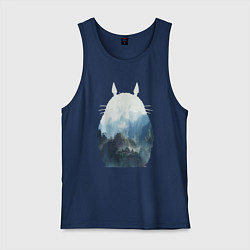 Майка мужская хлопок Тоторо, цвет: тёмно-синий