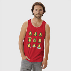 Майка мужская хлопок Life Avocado, цвет: красный — фото 2