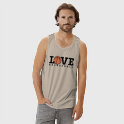 Майка мужская хлопок Love Basketball, цвет: миндальный — фото 2