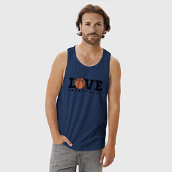 Майка мужская хлопок Love Basketball, цвет: тёмно-синий — фото 2