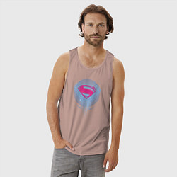 Майка мужская хлопок Superman, цвет: пыльно-розовый — фото 2