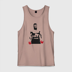 Майка мужская хлопок Майк Тайсон, цвет: пыльно-розовый