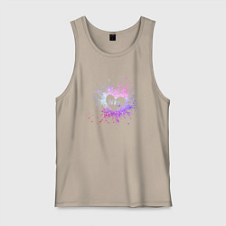 Майка мужская хлопок BTS, цвет: миндальный