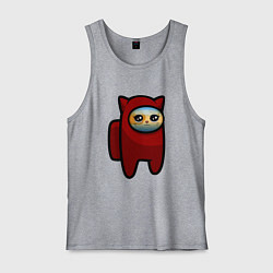 Майка мужская хлопок Among us Cat, цвет: меланж