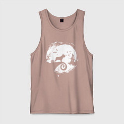 Мужская майка Полнолуние Французский бульдог