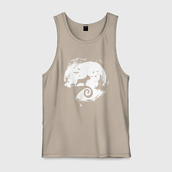 Мужская майка Полнолуние Французский бульдог