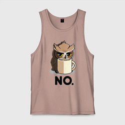 Майка мужская хлопок Сова с кофе, цвет: пыльно-розовый