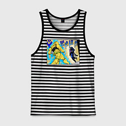 Майка мужская хлопок Дио идет на забив, цвет: черная тельняшка