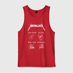 Майка мужская хлопок METALLICA АВТОГРАФЫ, цвет: красный