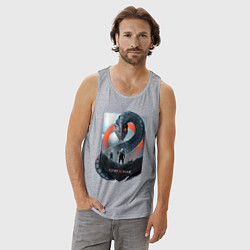 Майка мужская хлопок Кратос и Атрей, цвет: меланж — фото 2