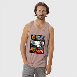 Майка мужская хлопок AMONG US GTA, цвет: пыльно-розовый — фото 2