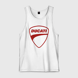 Майка мужская хлопок Ducati Logo Дукати Лого Z, цвет: белый