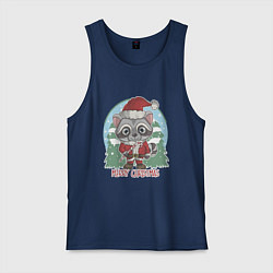 Мужская майка Новогодний енот