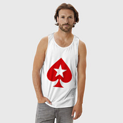 Майка мужская хлопок Покер Пики Poker Stars, цвет: белый — фото 2