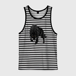 Майка мужская хлопок Черный Волк, цвет: черная тельняшка