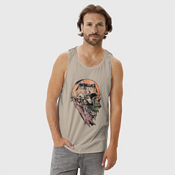 Майка мужская хлопок Metallica art 04, цвет: миндальный — фото 2