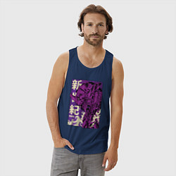 Майка мужская хлопок Evangelion Eva-01, цвет: тёмно-синий — фото 2