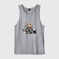 Майка мужская хлопок One Punch Man, цвет: меланж