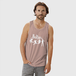 Майка мужская хлопок The Beatles, цвет: пыльно-розовый — фото 2