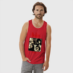 Майка мужская хлопок The Beatles LET IT BE, цвет: красный — фото 2