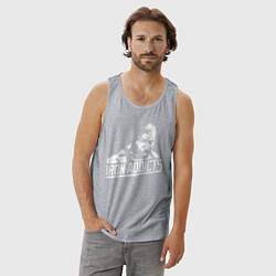 Майка мужская хлопок Сити Флетчер Железозависимые, цвет: меланж — фото 2