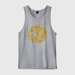 Майка мужская хлопок 50 лет, цвет: меланж