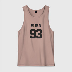 Майка мужская хлопок BTS - Suga 93, цвет: пыльно-розовый