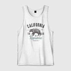 Майка мужская хлопок California, цвет: белый