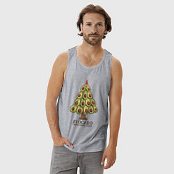 Майка мужская хлопок Avocado Christmas Tree, цвет: меланж — фото 2