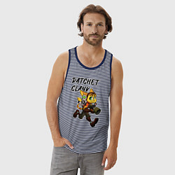 Майка мужская хлопок Ratchet & Clank, цвет: синяя тельняшка — фото 2