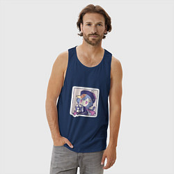 Майка мужская хлопок Ци Ци, цвет: тёмно-синий — фото 2