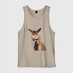 Майка мужская хлопок Шрек: Осел, цвет: миндальный