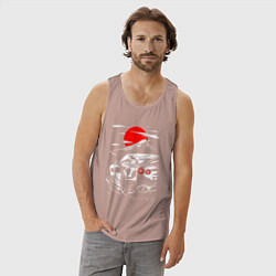 Майка мужская хлопок NUSSAN GT-R НИССАН GTR, цвет: пыльно-розовый — фото 2