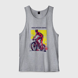 Майка мужская хлопок Mountain Bike велосипедист, цвет: меланж