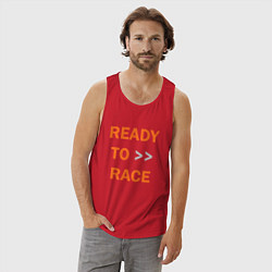 Майка мужская хлопок KTM READY TO RACE спина Z, цвет: красный — фото 2