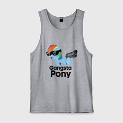 Майка мужская хлопок Gangsta pony, цвет: меланж