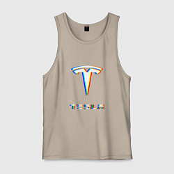 Мужская майка TESLA MOTORS GLITCH ТЕСЛА