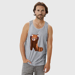 Майка мужская хлопок Нападение милой панды, цвет: меланж — фото 2