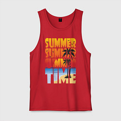 Майка мужская хлопок SUMMER TIME, цвет: красный