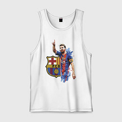 Майка мужская хлопок Lionel Messi Barcelona Argentina!, цвет: белый