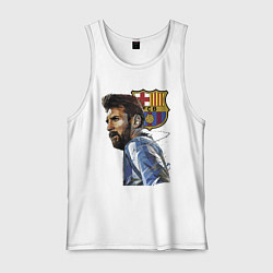 Майка мужская хлопок Lionel Messi Barcelona Argentina Striker, цвет: белый