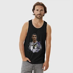 Майка мужская хлопок Cristiano Ronaldo Manchester United Portugal, цвет: черный — фото 2